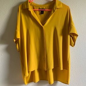 Rachel Zoe button down shirt MUSTARD COLOR size L